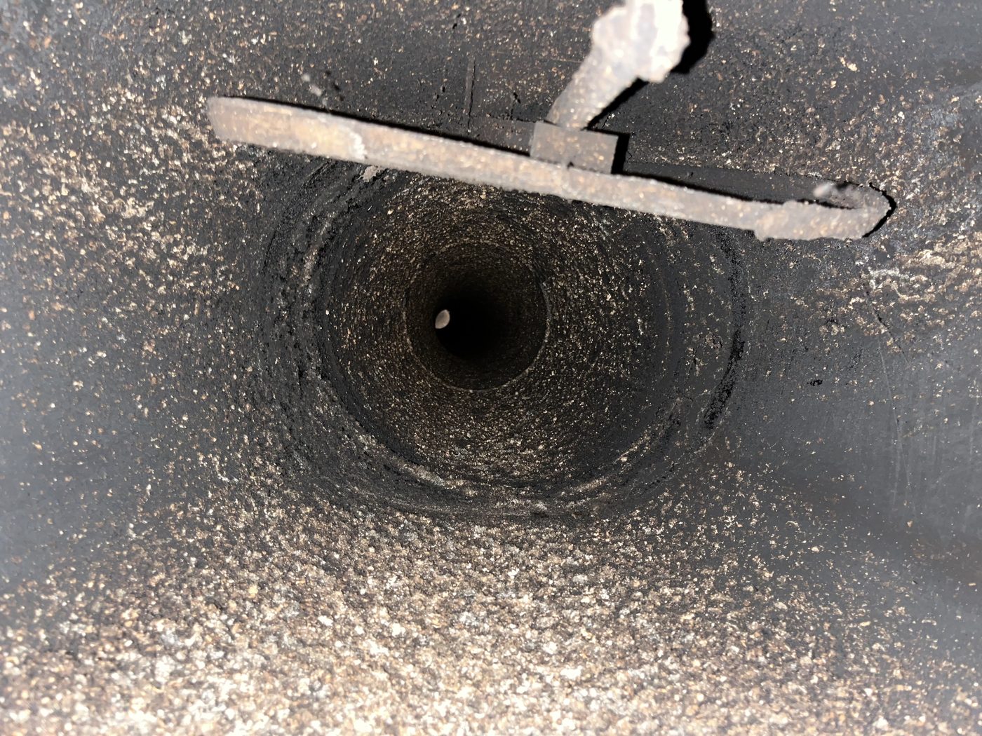 Chimney flue before cleaning
