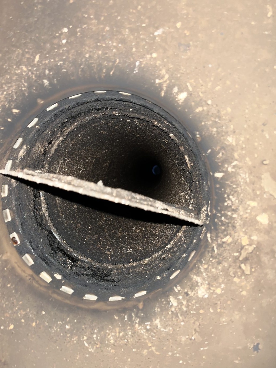 Chimney flue before cleaning