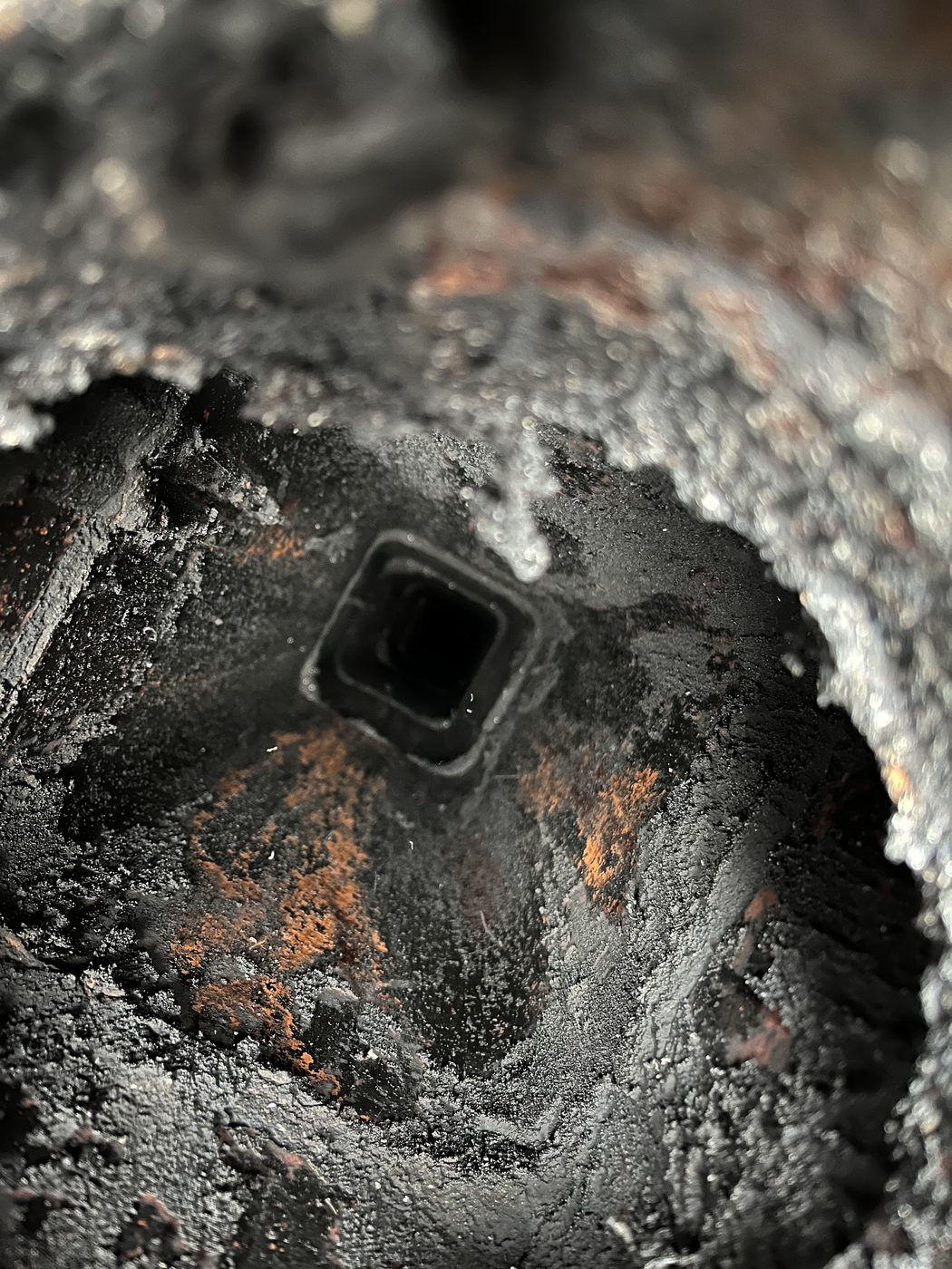 Chimney flue before cleaning
