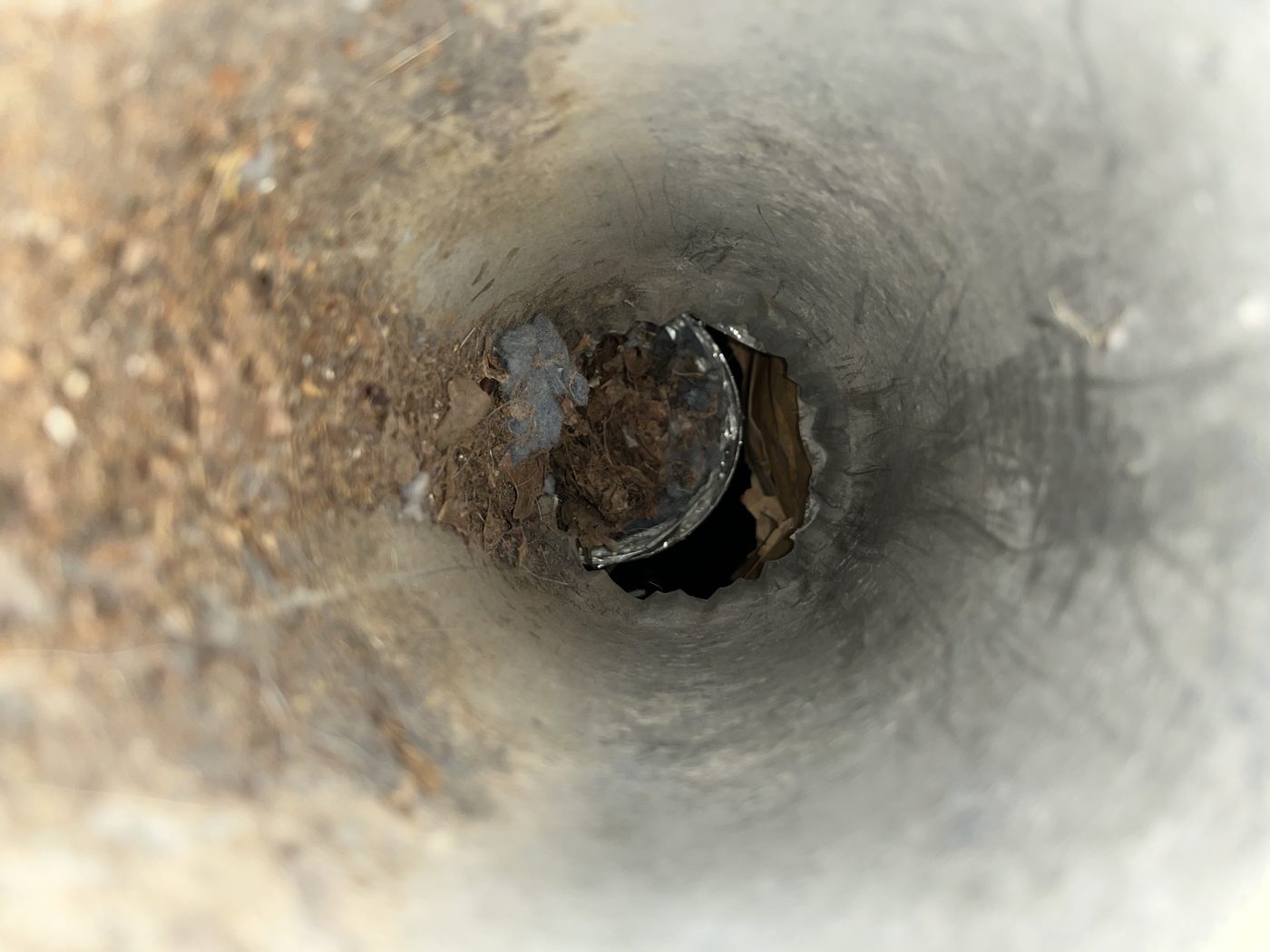 Disconnected dryer vent pipe