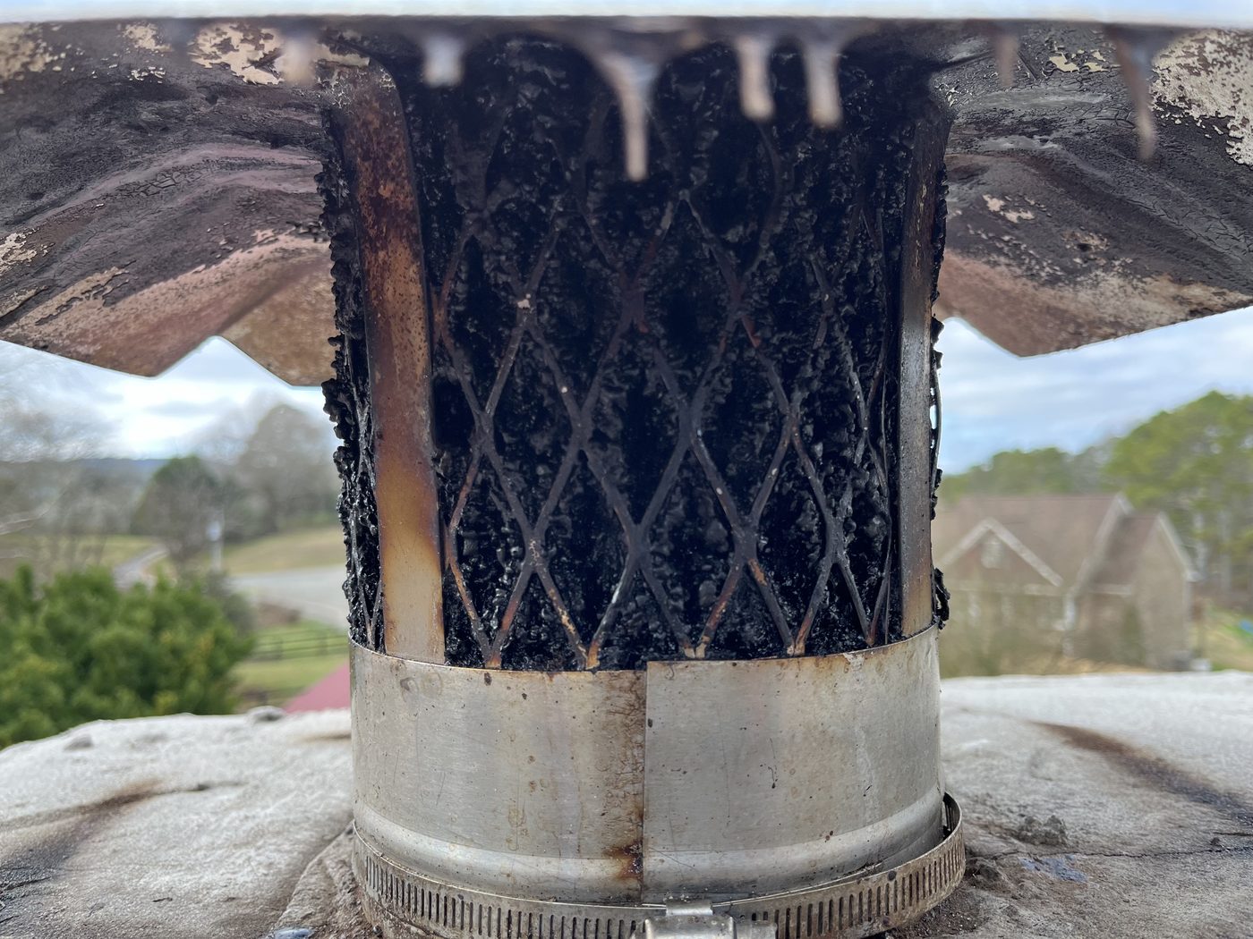 Heavy creosote buildup and blockage
