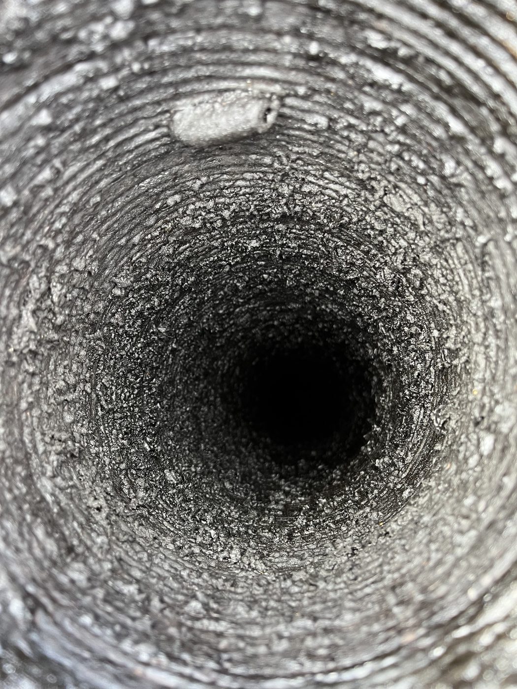 Glazed third-stage creosote buildup
